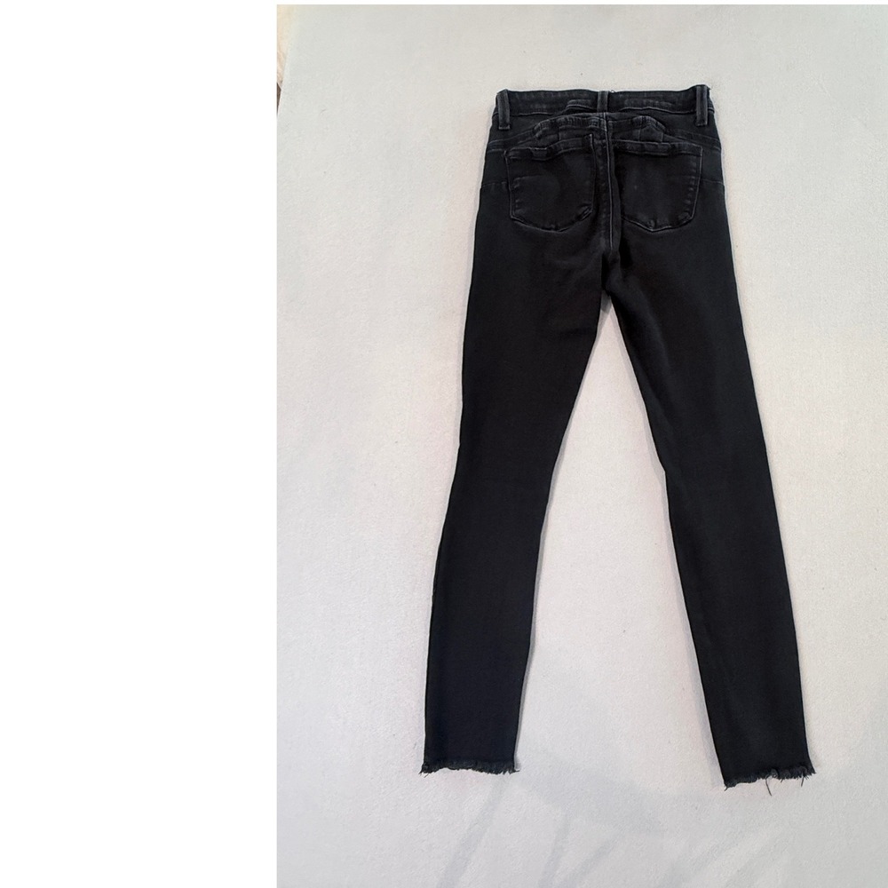 Wax Jean Butt I Love You Black Distressed Skinny Jeans Button Fly 1/25 - Picture 6 of 6